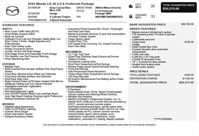 2024 Mazda CX-30 2.5 S Preferred Package