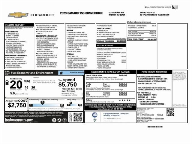 2023 Chevrolet Camaro RWD Convertible 1SS
