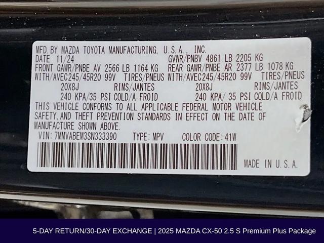2025 Mazda CX-50 2.5 S Premium Plus Package