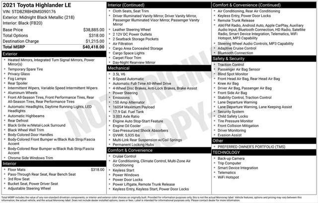 2021 Toyota Highlander LE
