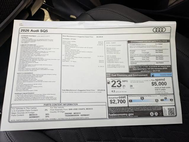2026 Audi SQ5 Premium Plus TFSI quattro S tronic