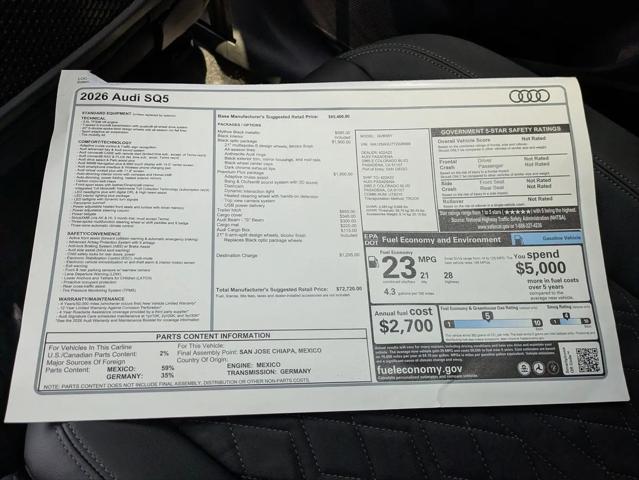 2026 Audi SQ5 Premium Plus TFSI quattro S tronic