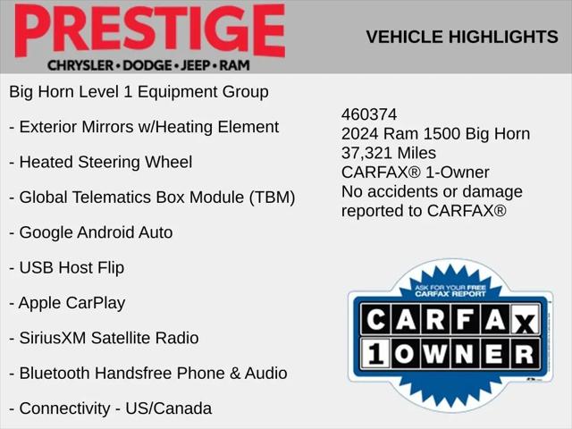 2024 Ram 1500 Big Horn Crew Cab 4x4 5'7" Box