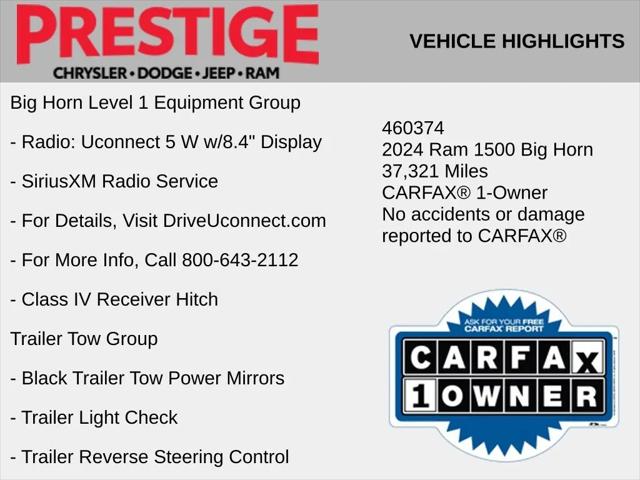 2024 Ram 1500 Big Horn Crew Cab 4x4 5'7" Box