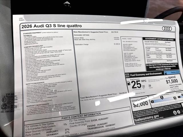 2026 Audi Q3 TFSI quattro S tronic