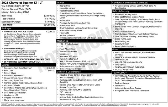2026 Chevrolet Equinox FWD LT