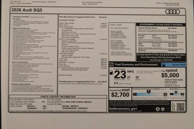 2026 Audi SQ5 Premium Plus TFSI quattro S tronic