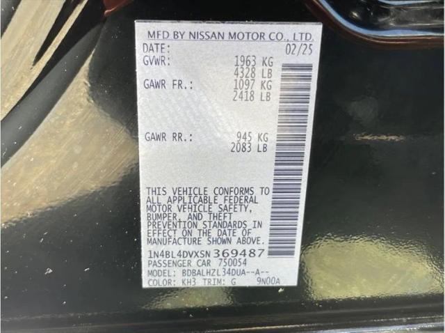 2025 Nissan Altima SV FWD