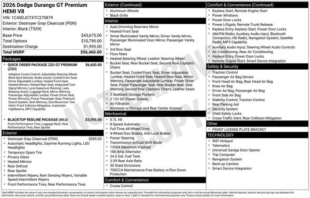 2026 Dodge Durango GT Premium AWD HEMI V8