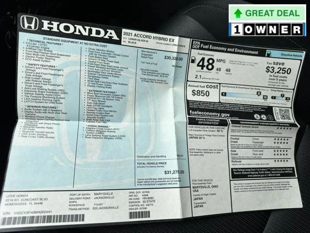 2021 Honda Accord Hybrid EX