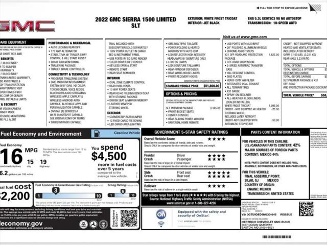 2022 GMC Sierra 1500 Limited 4WD Crew Cab Short Box SLT