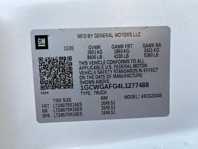2020 Chevrolet Express Cargo Van RWD 2500 Regular Wheelbase WT