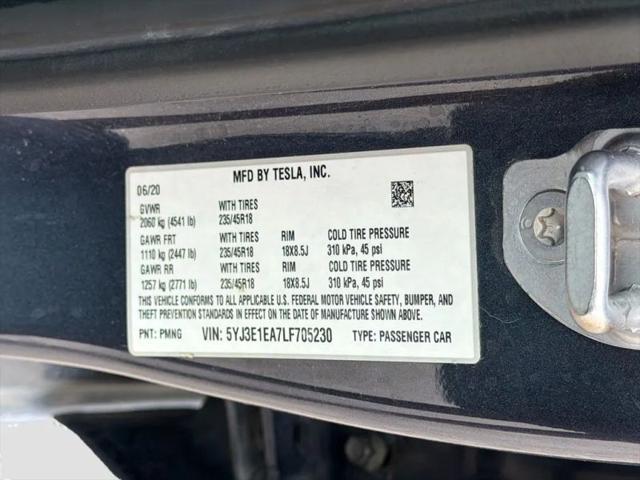 2020 Tesla Model 3 Standard Range Plus Rear-Wheel Drive