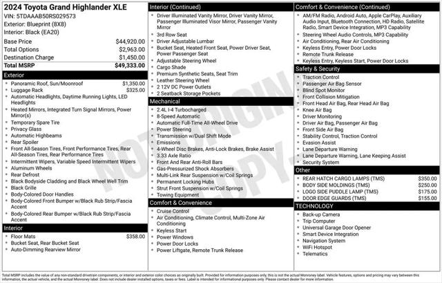 2024 Toyota Grand Highlander XLE