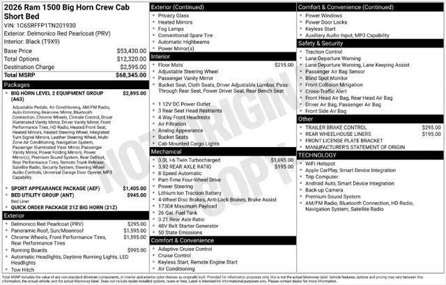 2026 Ram 1500 Big Horn Crew Cab 4x4 57 Box