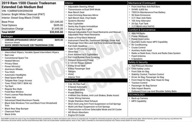 2019 Ram 1500 Classic Tradesman Quad Cab 4x2 6'4" Box