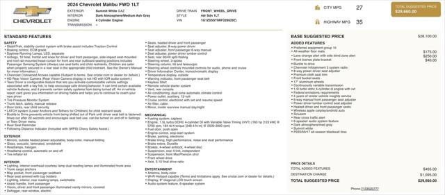 2024 Chevrolet Malibu FWD 1LT