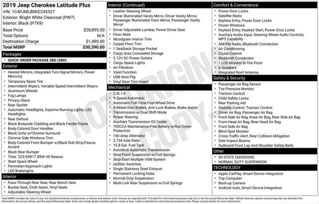 2019 Jeep Cherokee Latitude Plus 4x4