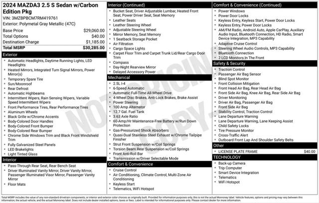 2024 Mazda Mazda3 2.5 S Carbon Edition