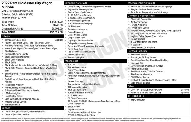2022 Ram ProMaster City Cargo Van Cargo Van