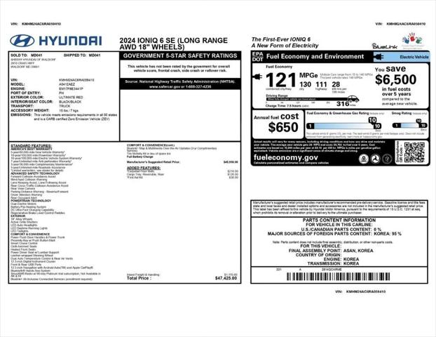2024 Hyundai IONIQ 6 SE
