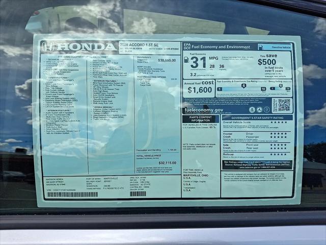 2026 Honda Accord Sedan SE