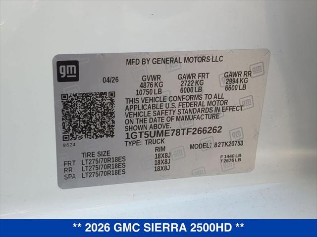 2026 GMC Sierra 2500HD Double Cab, Standard Bed, SLE, RWD