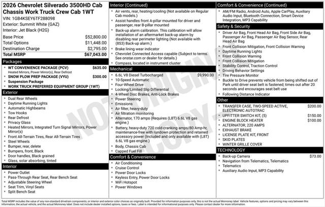2026 Chevrolet Silverado 3500HD Work Truck