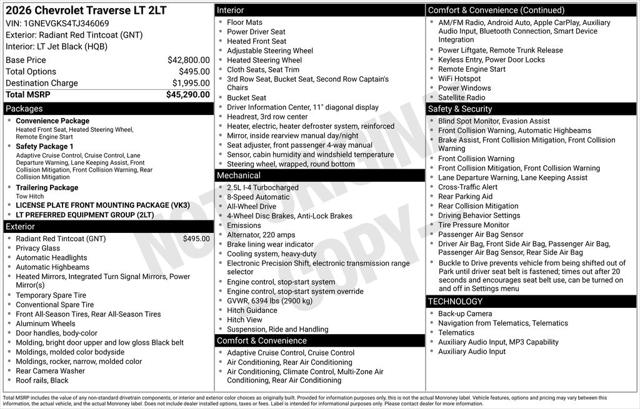 2026 Chevrolet Traverse AWD LT