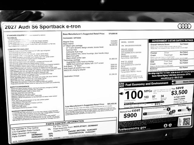 2027 Audi S6 e-tron Premium Plus