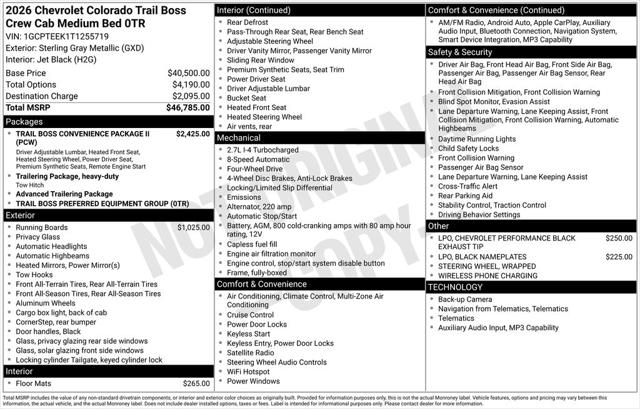 2026 Chevrolet Colorado Trail Boss, 4WD