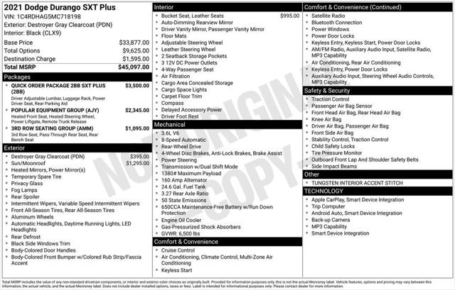 2021 Dodge Durango SXT Plus RWD