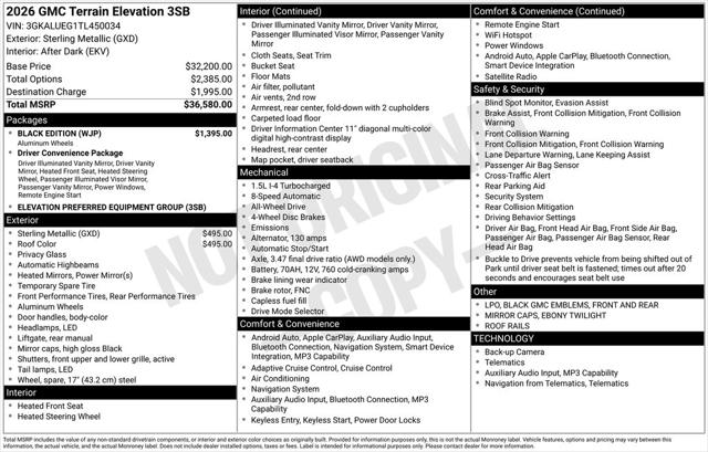 2026 GMC Terrain AWD Elevation