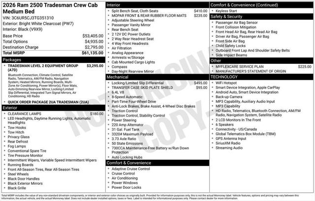 2026 Ram 2500 Tradesman Crew Cab 4x4 64 Box