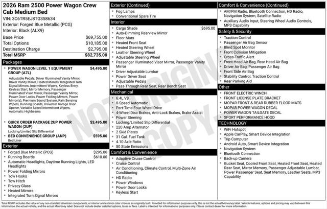 2026 RAM 2500 RAM 2500 POWER WAGON CREW CAB 4X4 64 BOX