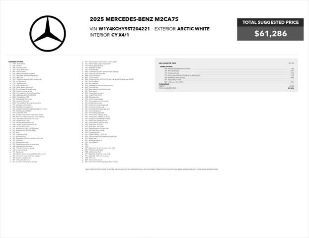 2025 Mercedes-Benz Sprinter 2500 High Roof 4-Cyl Diesel