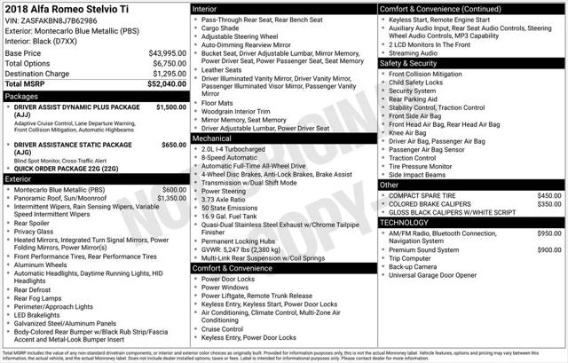 2018 Alfa Romeo Stelvio Ti AWD 2018 Alfa Romeo Stelvio Ti AWD