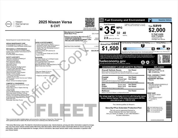 2025 Nissan Versa 1.6 S