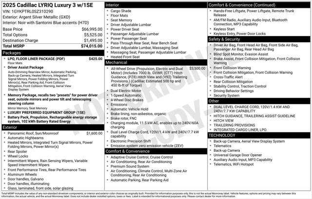 2025 Cadillac iQ Luxury 3 RWD