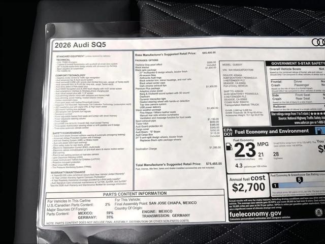 2026 Audi SQ5 Premium Plus TFSI quattro S tronic