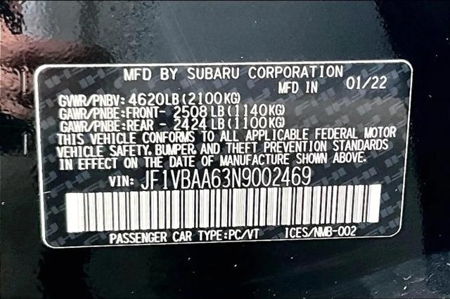 2022 Subaru WRX Standard