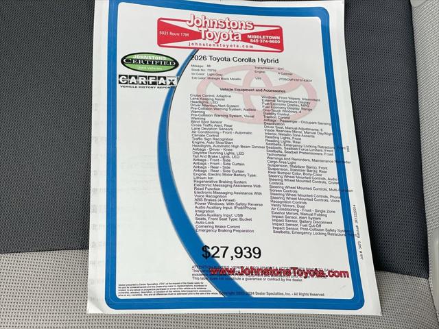 2026 Toyota Corolla Hybrid Hybrid LE