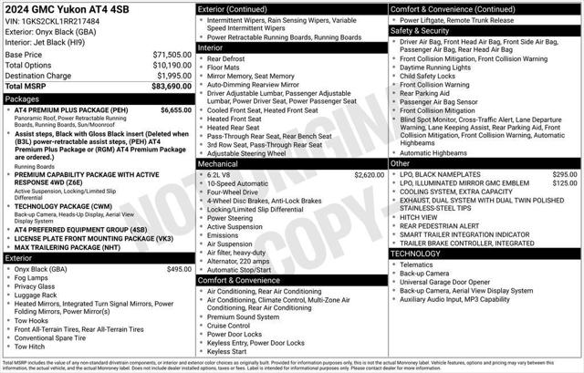 2024 GMC Yukon 4WD AT4