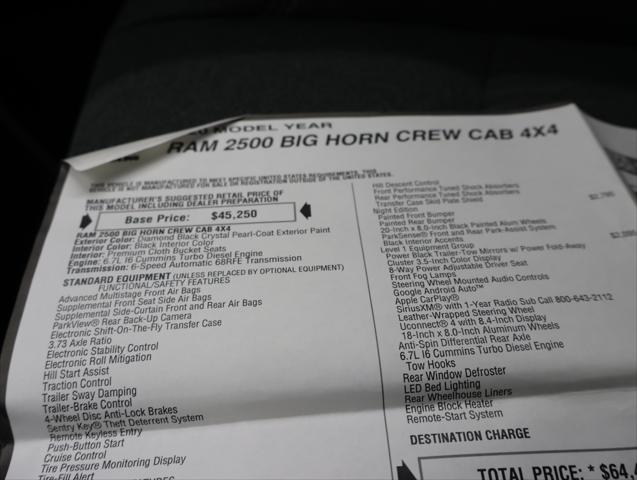 2020 Jeep Ram 2500 Big Horn Crew Cab 4x4 6'4" Box