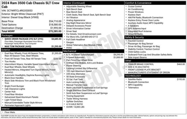 2024 Ram 3500 Tradesman/SLT/Laramie/Limited