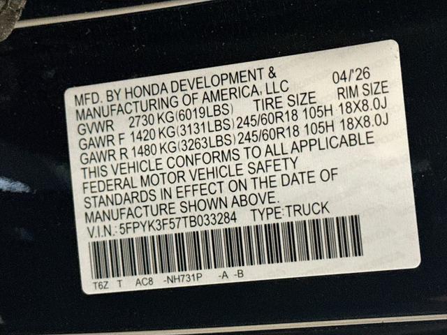 2026 Honda Ridgeline RTL