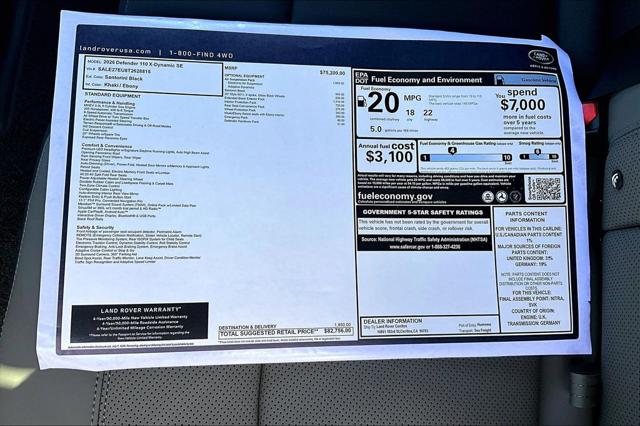 2026 Land Rover Defender P400 X-Dynamic SE