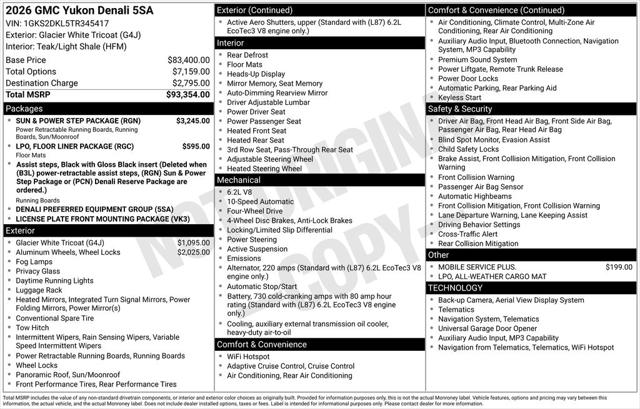 2026 GMC Yukon 4WD Denali