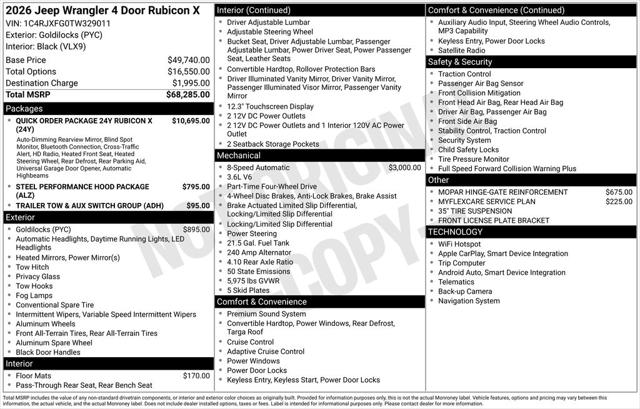 2026 Jeep Wrangler WRANGLER 4-DOOR RUBICON X