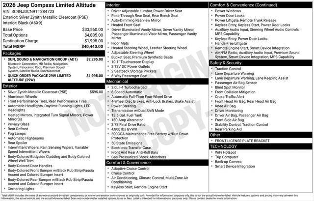 2026 Jeep Compass COMPASS LIMITED ALTITUDE 4X4